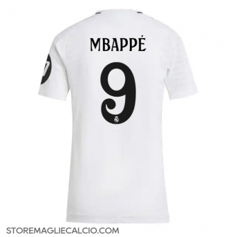 Real Madrid Kylian Mbappe #9 Maglia Gara Casa Repliche 2024-25 Donna